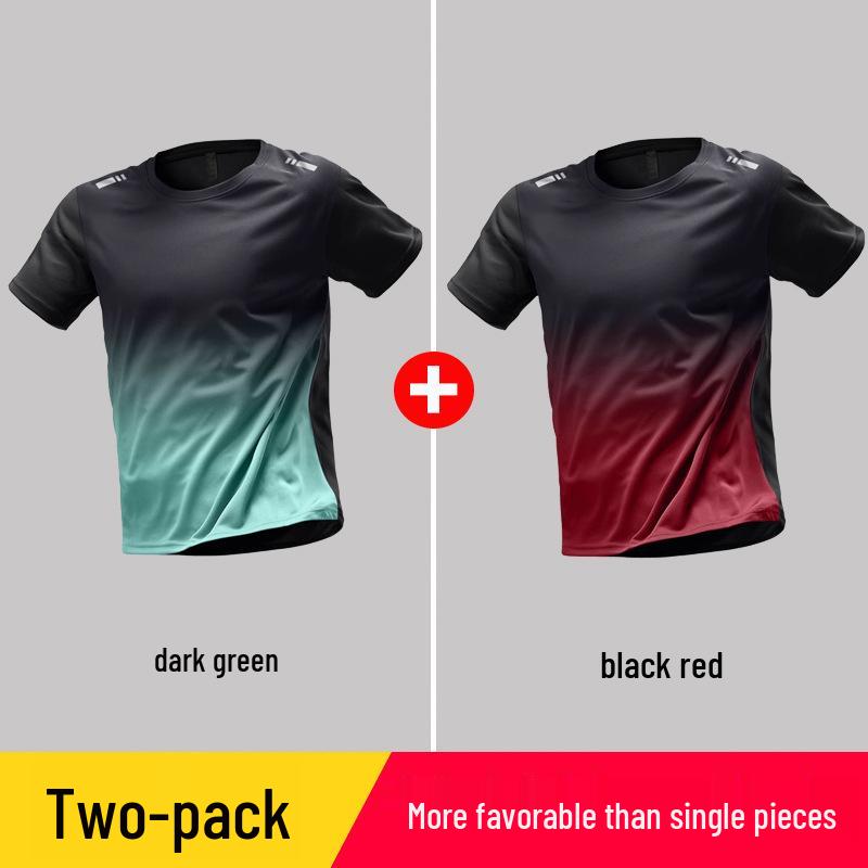 Herren Schnelltrocknendes Eisseiden Sportset: Atmungsaktives, lockeres, kurzärmeliges Lauf-/Fitness-Outfit für den Sommer.