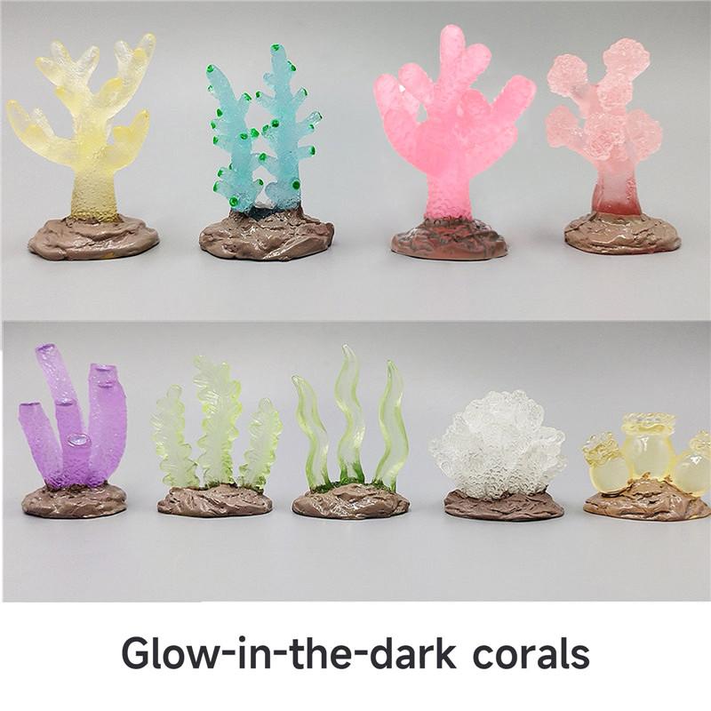 Aquariums Glowing Resin Coral Decoration Fish Tank Aquatic Underwater Ornament Landscaping Safety Decor for Fish Shirmps
