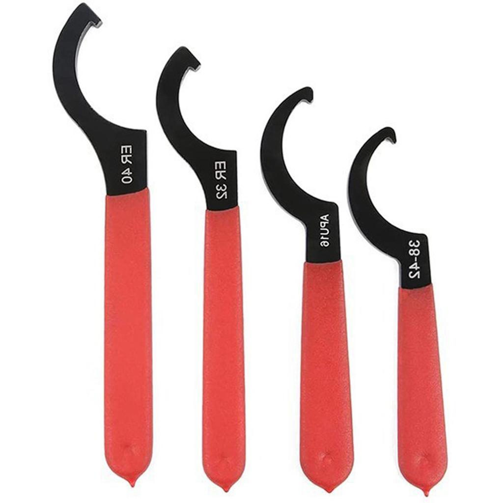 4Pcs Crescent Jaw Hook Head Wrenches High Strength Steel Narrow Space Access Tool For Mechanical Maintenance