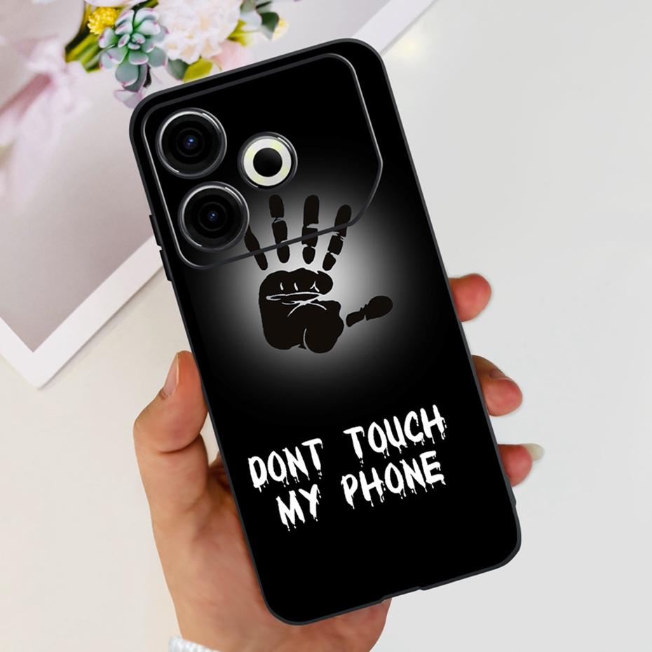2024 Fashion Case For Tecno Pova 6 Neo Black Silicone Soft TPU Back Cover For Tecno Pova 6Neo 4G Phone Cases