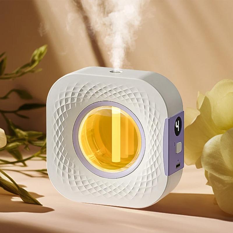 Diffusore di Aroma Intelligente con Display Digitale Macchina per Fragranze con Oli Essenziali Montaggio a Parete e da Tavolo Ricaricabile USB Deodorante per Ambienti per Casa Soggiorno