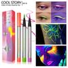 3 Pearlescent Fluorescent Eyeliner Set UV Face Color Lasting Quick Drying Waterproof Sweat Body Painting Suitable for Stage Halloween