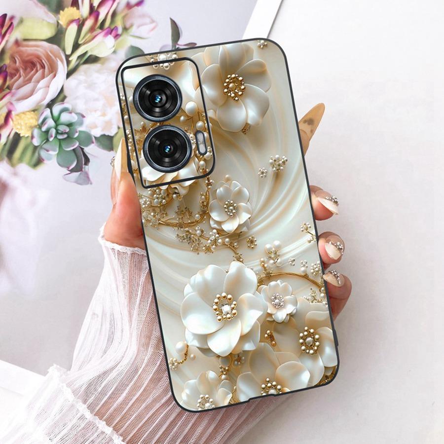 For Motorola Edge 50 Fusion Case XT2429-1 Soft TPU Flower Protective Phone Cases For Motorola G96 motog96 5G Fundas Cover Coque