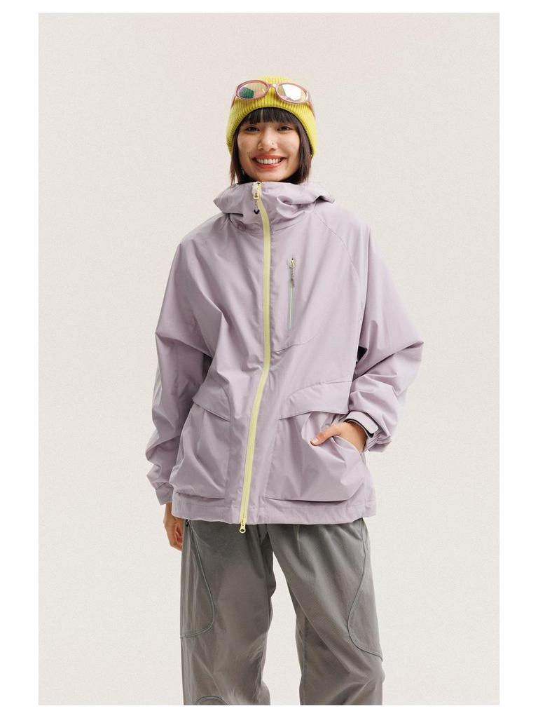 BLACKARMADA Waterproof Hooded Mountaineering Jacket - Three-Proof Outdoor Wear for Men and Women 