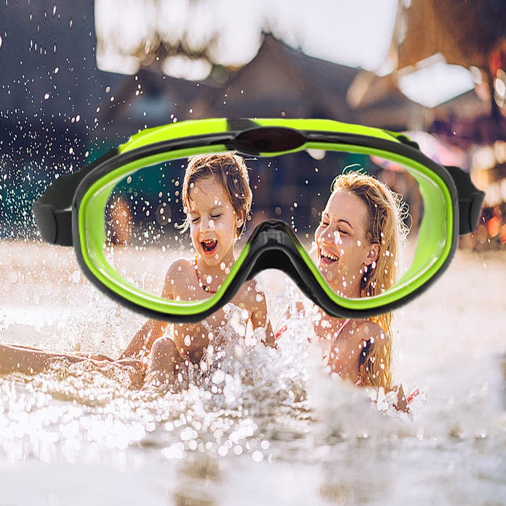 Occhialini da Nuoto Impermeabili in Silicone per Bambini Montatura Grande HD Occhiali da Nuoto, Occhiali Antiappannamento Accessori per il Nuoto