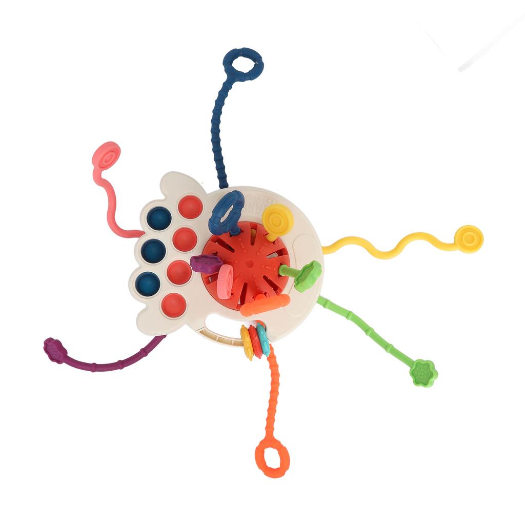 Pull String Teething Toy Portable Colorful Fine Motor Skills Development Baby Sensory Toy for Home Travel Gift