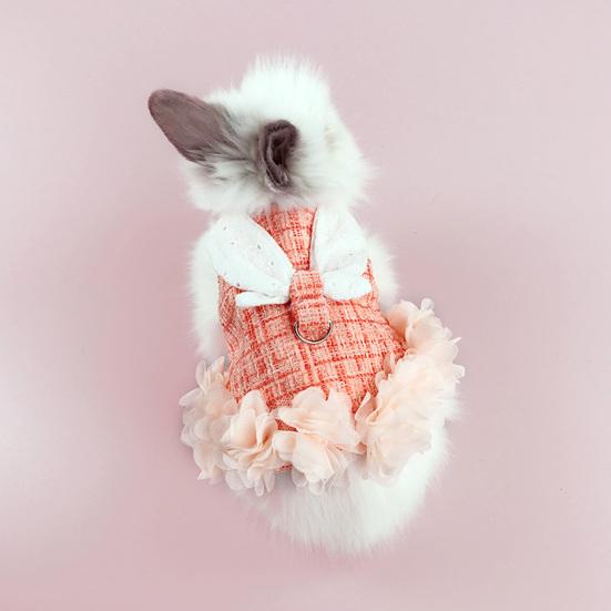Yousheng Rabbit Clothes with Leash Rope Prevent Break Free Fashion Bunny Guinea Pig Costume Outdoor Harness Pet Supplies