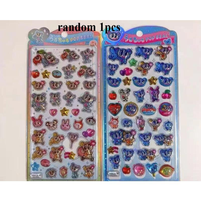 Angel New Blue Wave Water Moisturizing Stickers Japanese 3D Relief Stickers Children'S Fairy Decorative Stickers