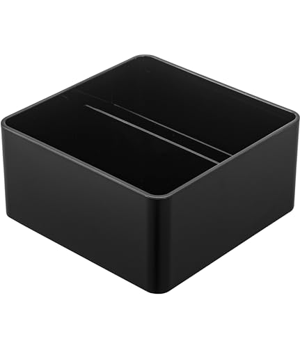 Yamazaki Makeup Box, Black, Approx. W31 x D15 (including handle) x H15.5cm, Tower Design, Portable with Handle, 5454