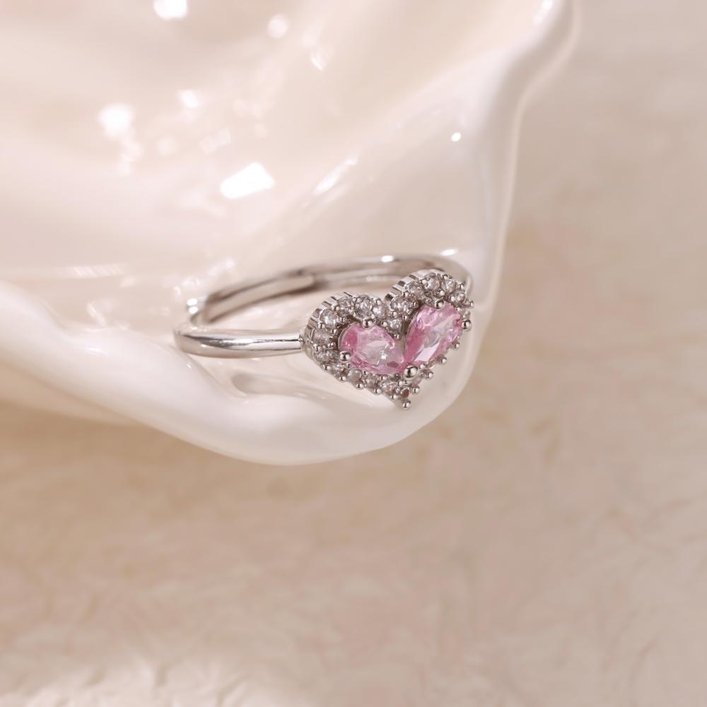 

Модное кольцо в виде сердца из нержавеющей стали 316L для женщин, открывающееся, регулируемое, креативное K-pop кольцо на палец, водонепроницаемое, пляжное, с цирконом, 2025 resizable