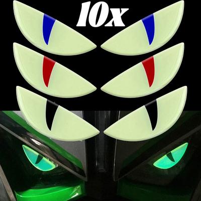 Luminous Cat Eye Car Sticker 3D Demon Eyes Car Motorcycle Electric Vehicle Night Light Warning Decoration Decal for Suzuki