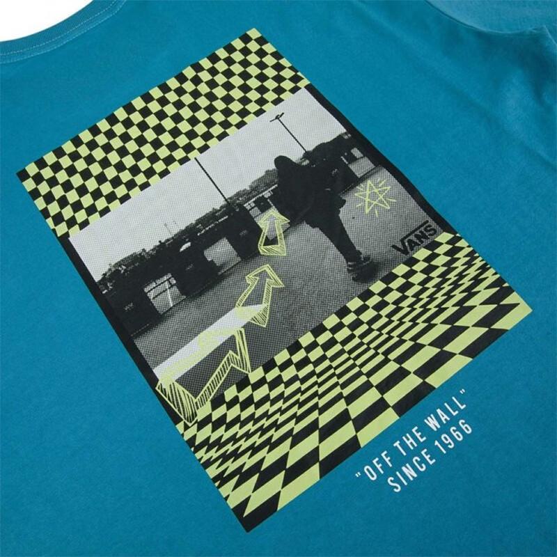 Vans Plaid Letter Casual Round Neck Short Sleeve T-Shirt Women tops Blue VN0A5F1TZEI