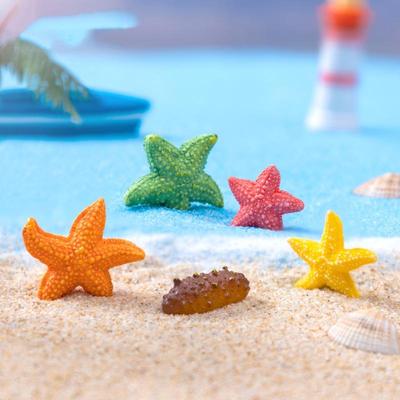 10 Piezas Caricatura Pequeña Estrella de Mar Pepino de Mar Adornos Resina Acuario Paisajismo Adornos Bricolaje Accesorios Decoración del Hogar Regalos