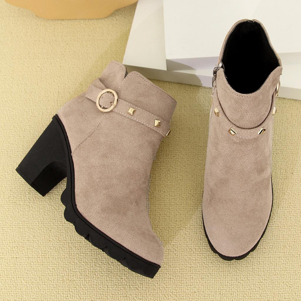 Spring Winter Women Boots High Quality Lace-up European Ladies Shoes for Women High Heels Women Boots Fast Delivery