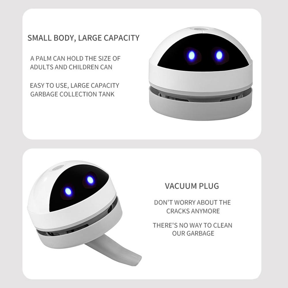 USB Desktop Vacuum Cleaner Cordless Portable   Table Dust Vaccine Cleaner High Suction Noise for Cleaning Dust Crumbs Hair Scrap