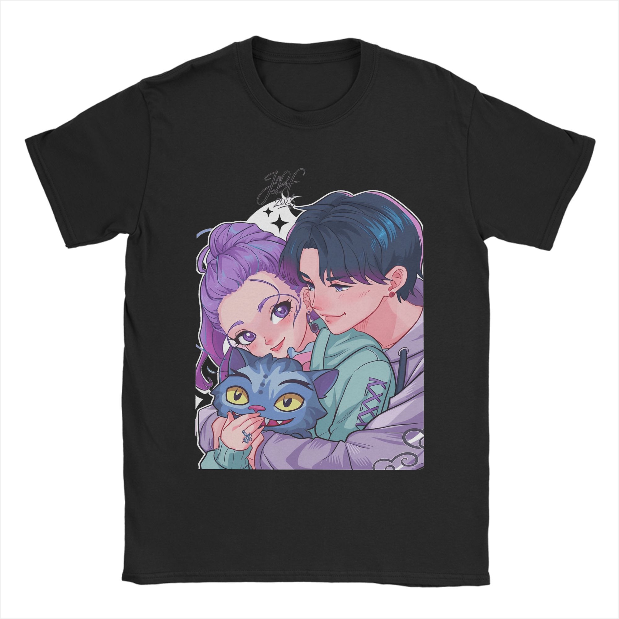 

2025 Руджину Фанарт Кпоп Охотники на Демонов Футболка Летние Хлопковые Футболки для Женщин Харадзюку Повседневная Футболка Топы с Коротким Рукавом Футболка M