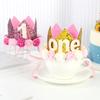 Happy Birthday Party Hats 1/2/3/half/one Baby Crown Prince/Princess Cap Christening Gender Reveal Boy Girl Photography Props