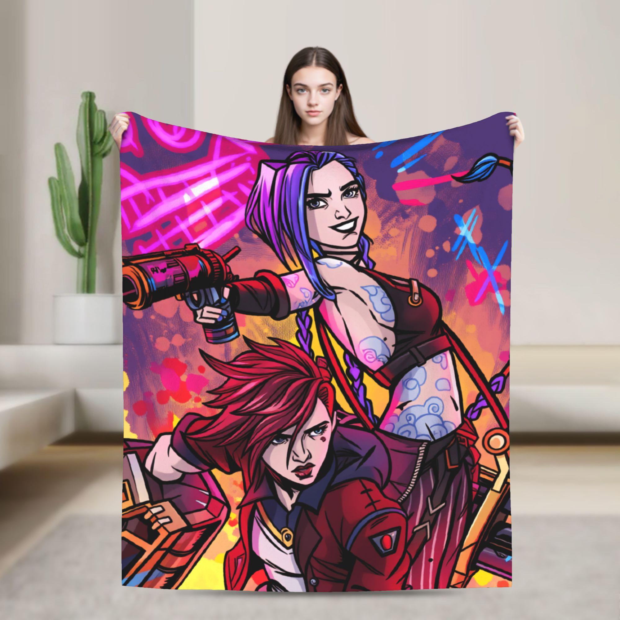 

Arcane Blanket Quality Super Warm Viktor Game Anime Jinx Jayce Caitlyn Jesus Sevika Throw Blanket Winter Bedroom Bedspread 80x120cm(31x47inch)