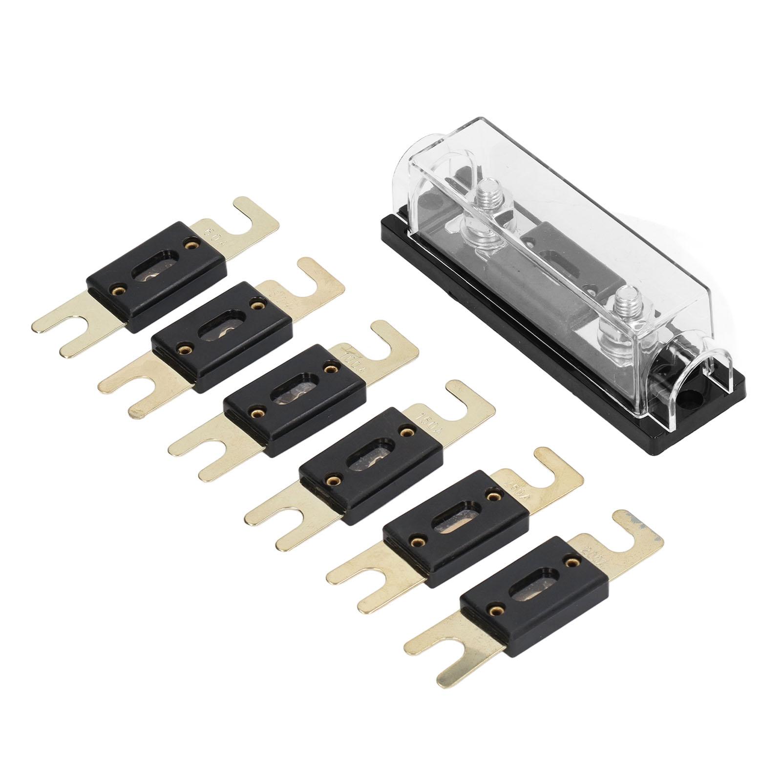 

Car Audio Fuses Holders 300A Video System ANL Fuse Block Set with 6 Fuses for RV Yacht Ship Agricultural Vehicle