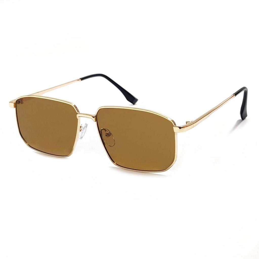 Celebrity Style Polarized Metal Square Frame Sunglasses for Driving and Fishing