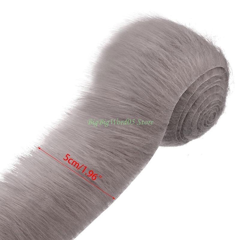 24TE Faux Fur Ribbon Tapes 4Pcs/Set Christmas Tree Skirt Gnome for Doll Beard Decor