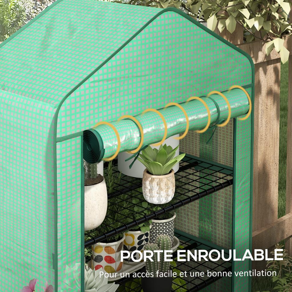 Four-Tier Mini Greenhouse, with Reinforced Plastic Cover