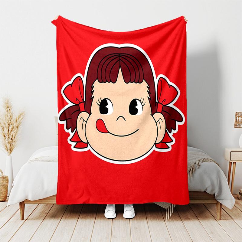 1pc Blanket Peko Chan Print Design, Lightweight Blanket for Sofa, Bed- Soft &Warm, Gift for All Seasons like Christmas, Halloween