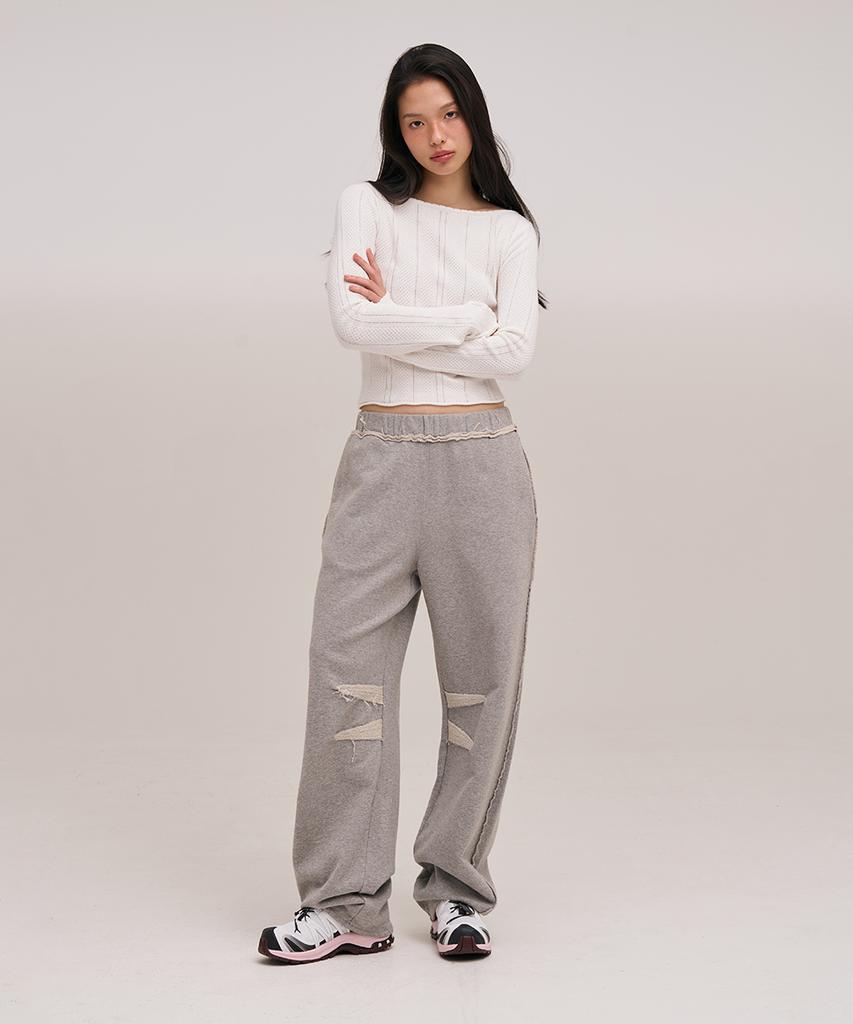 Jolliangbol Pointelle Knit Top (White)