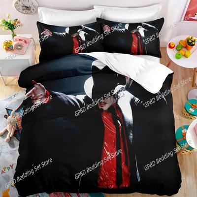 Michael Jackson Bettwäsche-Set für Einzelbett, Doppelbett, Kingsize-Bett, Musical Genius, Bettwäsche, für Erwachsene und Teenager, Schlafzimmer, 200 x 200 cm, Bettbezug-Set