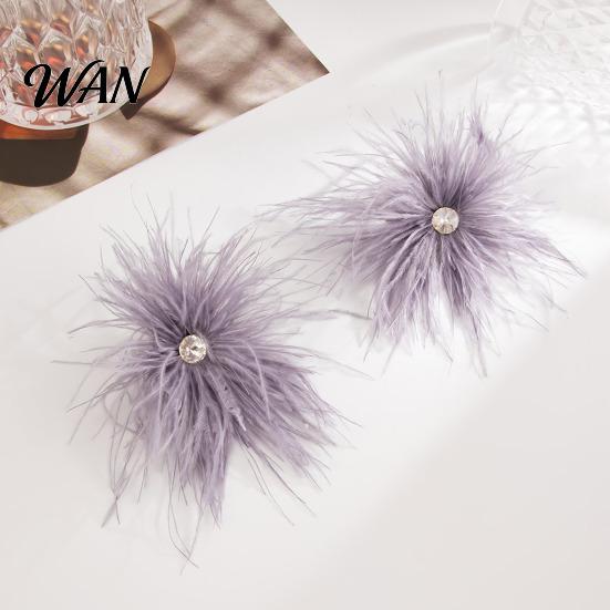 Date Night Earrings 1 Pair Feather for Women, Bohemia Tassel Rhinestone Drop Earrings, Dangle Party Jewelry Gift Wear