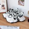 Women's Thick Leather Mesh Sports Shoes Women's Casual Sports Shoes Thick Soled Vulcanized Shoes Fashionable and Versatile