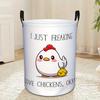 1pc, Laundry Hamper Chicken Cartoon Pattern, Laundry Basket with Handles Freestanding Clothes Hamper for Laundry Room Bedroom Bathroom College Dorm, L