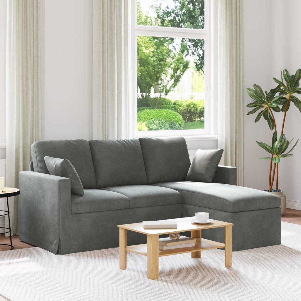 Sofa Dark Grey 178 X 134 X 80 Cm Velvet