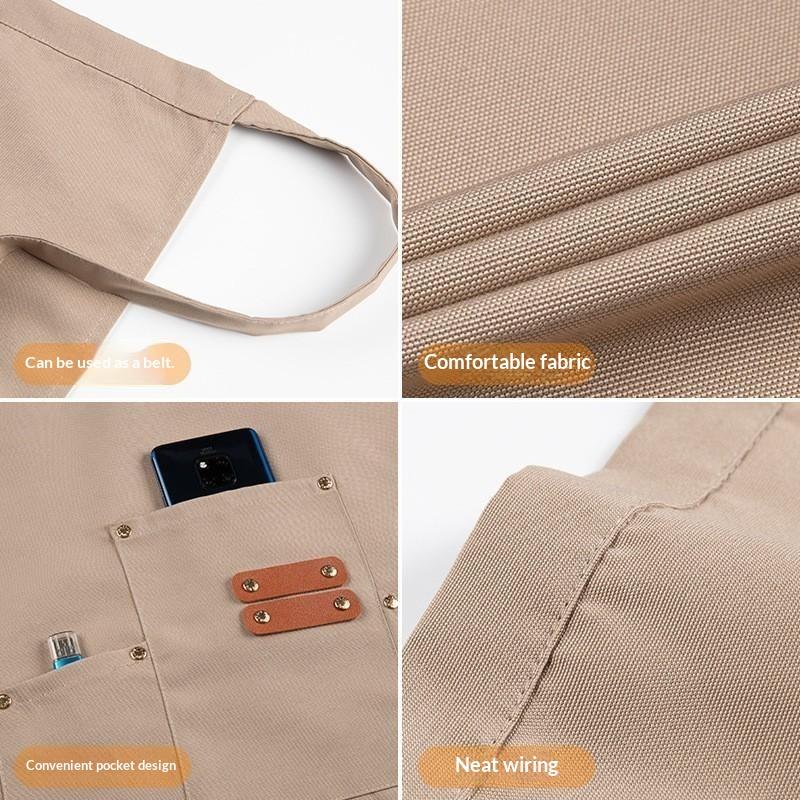 1Pcs Apron Canvas Multi Pocket Neck Proof Kitchen Cooking Baking Barber Gardening Work Apron