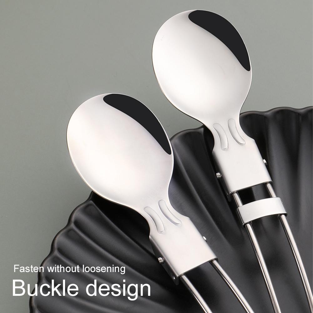Foldable Stainless Steel Cutlery Set Portable Fork Knife Spoon Tableware Set For Outdoor Camping Travel Picnic Utensils