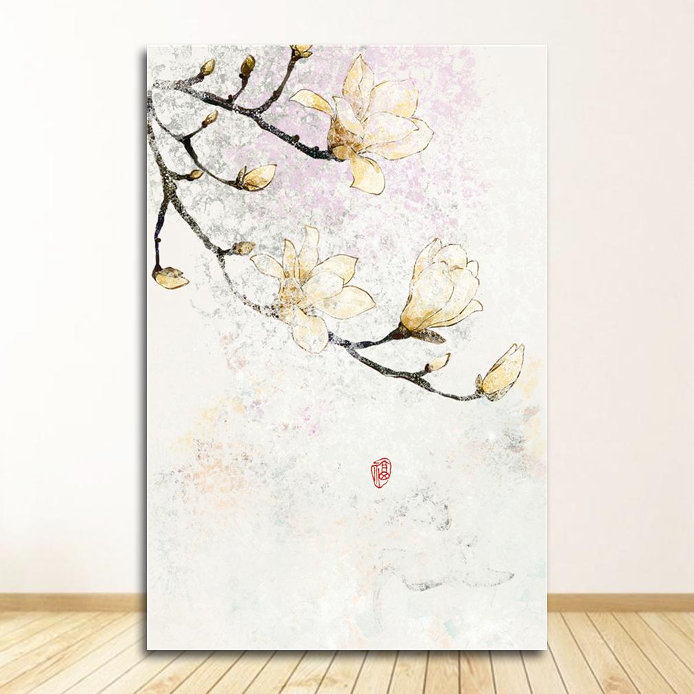 

Без рамки, новые китайские чернила, цветочный Настенный декор, абстракция, настенная живопись, печать, картина, холст, картина, постер для гостиной 21x30cm No Frame