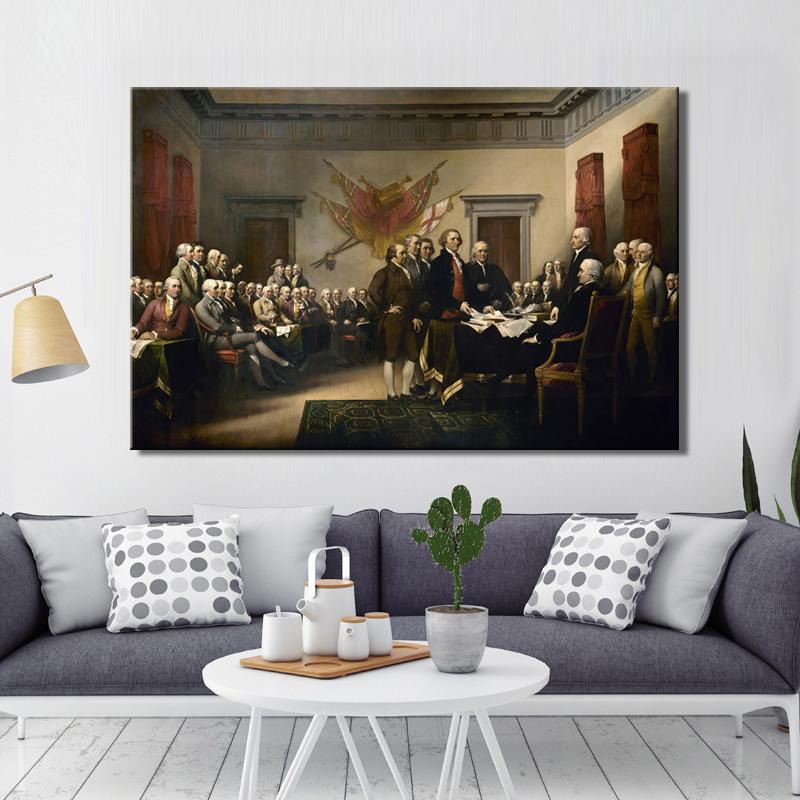 

Плакаты и принты Настенная живопись Картина на холсте Декларация независимости Джона Трамбулла Декоративные картины для стены гостиной 21*30cm