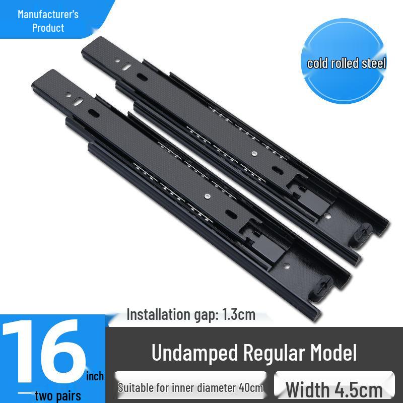 Stainless Steel Soft-Close Drawer Slides: Three-Section, Self-Opening, Silent Runners