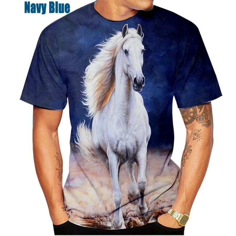 Animal Horse Creative Print 3D Print Summer O-neck T Shirt Fashion Casual Boys Girls Kawaii Tshirt Tops Unisex Clothing