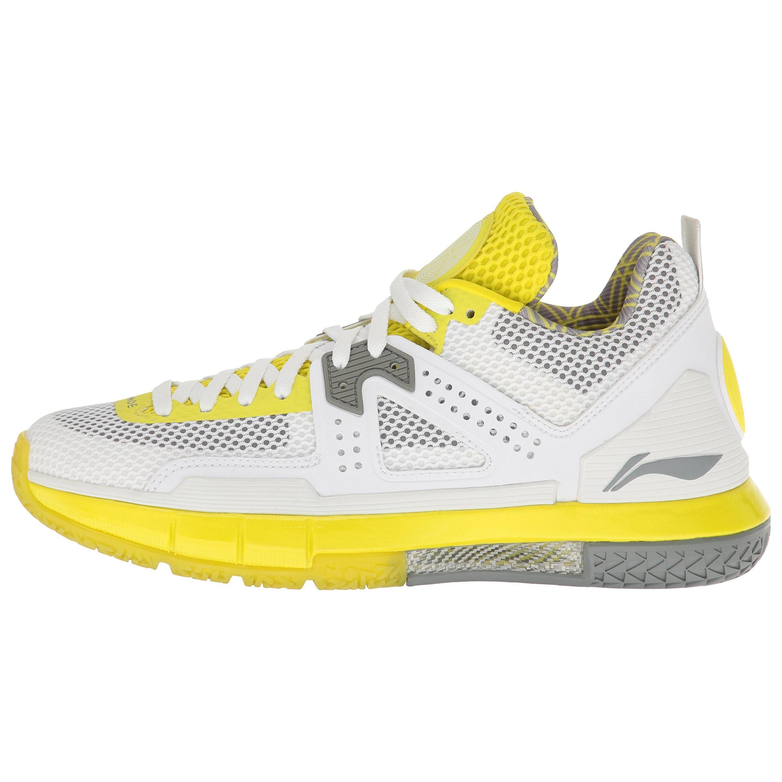 

Li Ning WOW 5 Non slip Lightweight Low top Basketball Shoes Men s White Yellow ABAL047-15 43.5