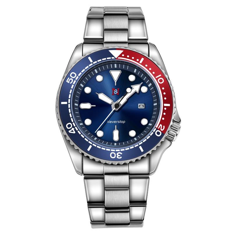 Top Marke Mode Klassische Business Herrenuhr Quarz Uhr Herren Leuchtender Kalender Stahlbanduhr Studentenuhr