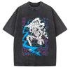 Summer 2026 Washed T-Shirt ONE PIECE Anime Graphic Print T Shirt Cotton Casual T-shirt Men Hip Hop Short Sleeve Tops Tees Y2k