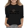 Children's 3/4 Sleeve Independence Day Printed Round Neck Casual T-shirt