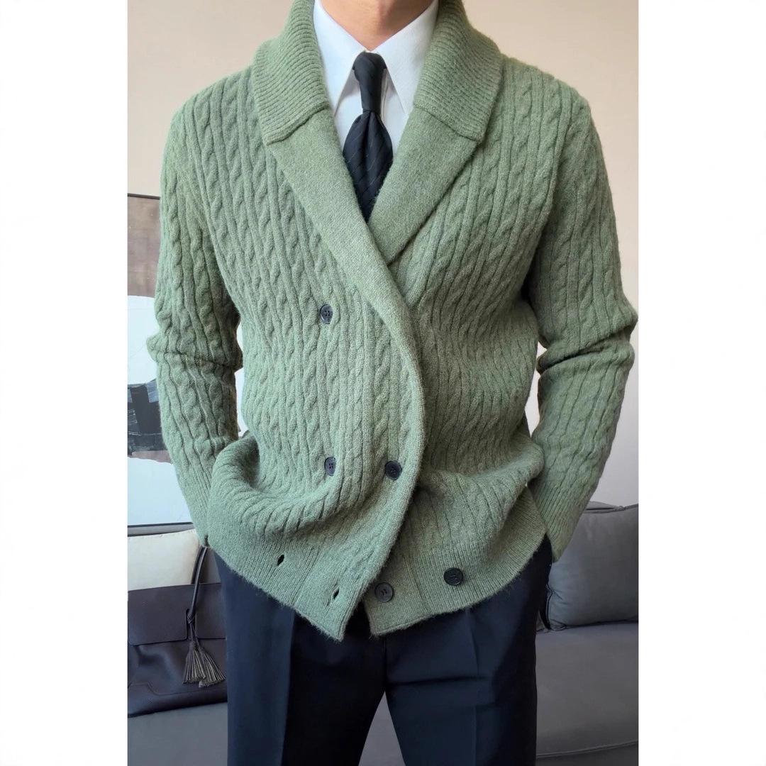 Мужская ретро-вязаная куртка Ruishen - Осенне-зимний стиль Business Casual Large