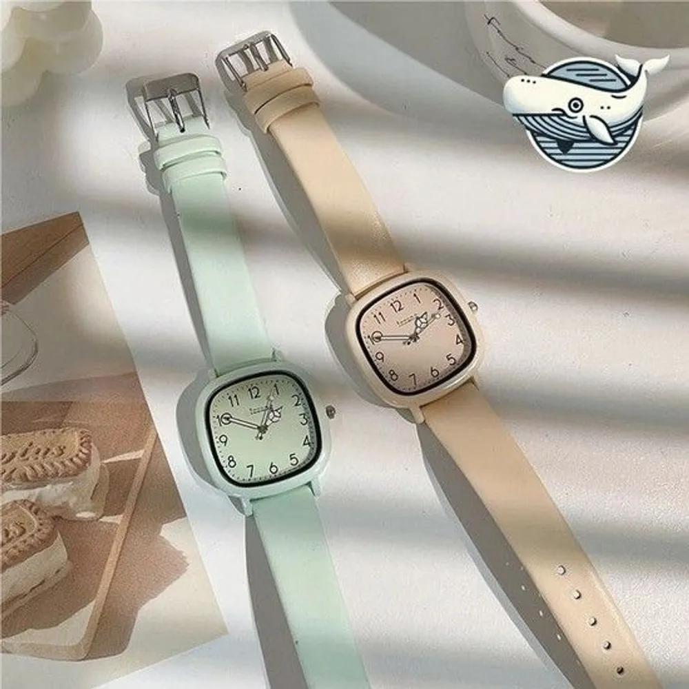 Colorful Fashion Steel Wristwatch Cool Square Wristwatch Women s Watch Girls  Watch Couple Watch beige