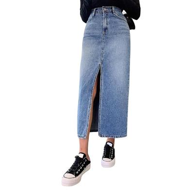 Leriya Fashion Denim Skirt for Women| Long Denim Skirt for Women| Denim Pencil Skirt for Women | (Large, Blue)