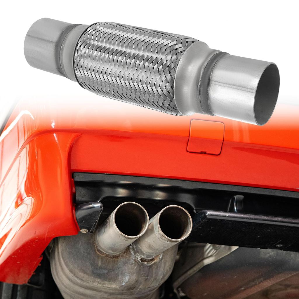 X AUTOHAUX Flexible Bellows Muffler Flexible Pipe Exhaust Flexible Pipe Tube Stainless Steel Pipe Car Exhaust Manifold Tube Universal Flexible with