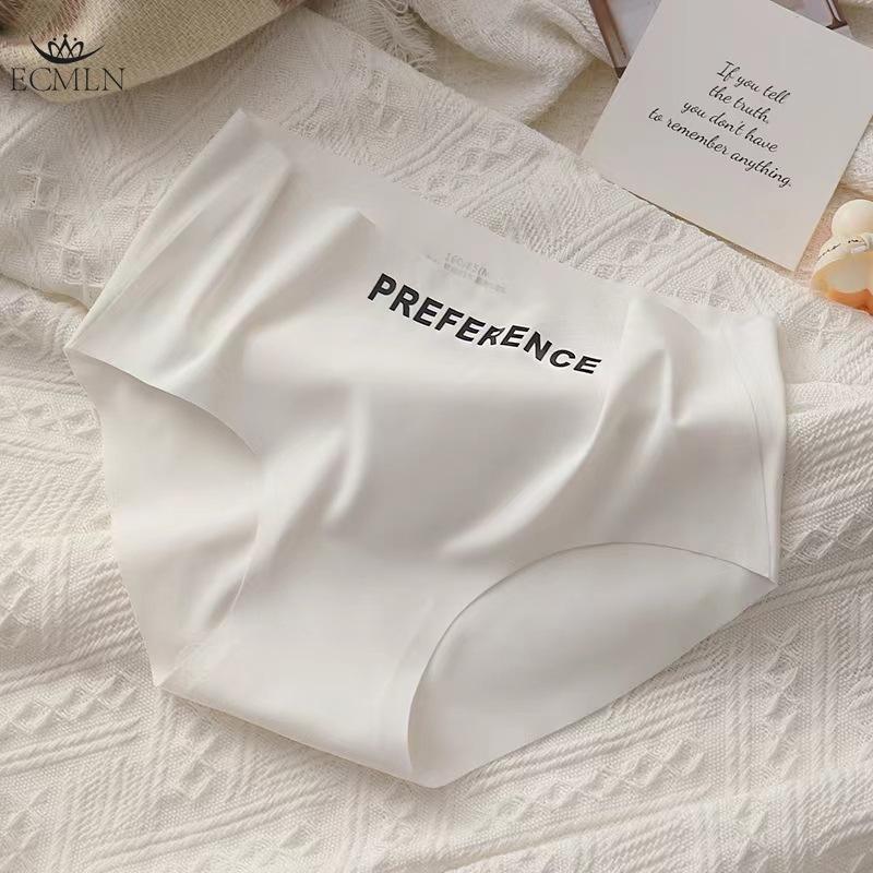 Large Size Women's Maillard Ice Silk Underwear Panties Summer Girls Cotton Crotch Mid-waist High Elastic Womens Underwear Briefs Knickers