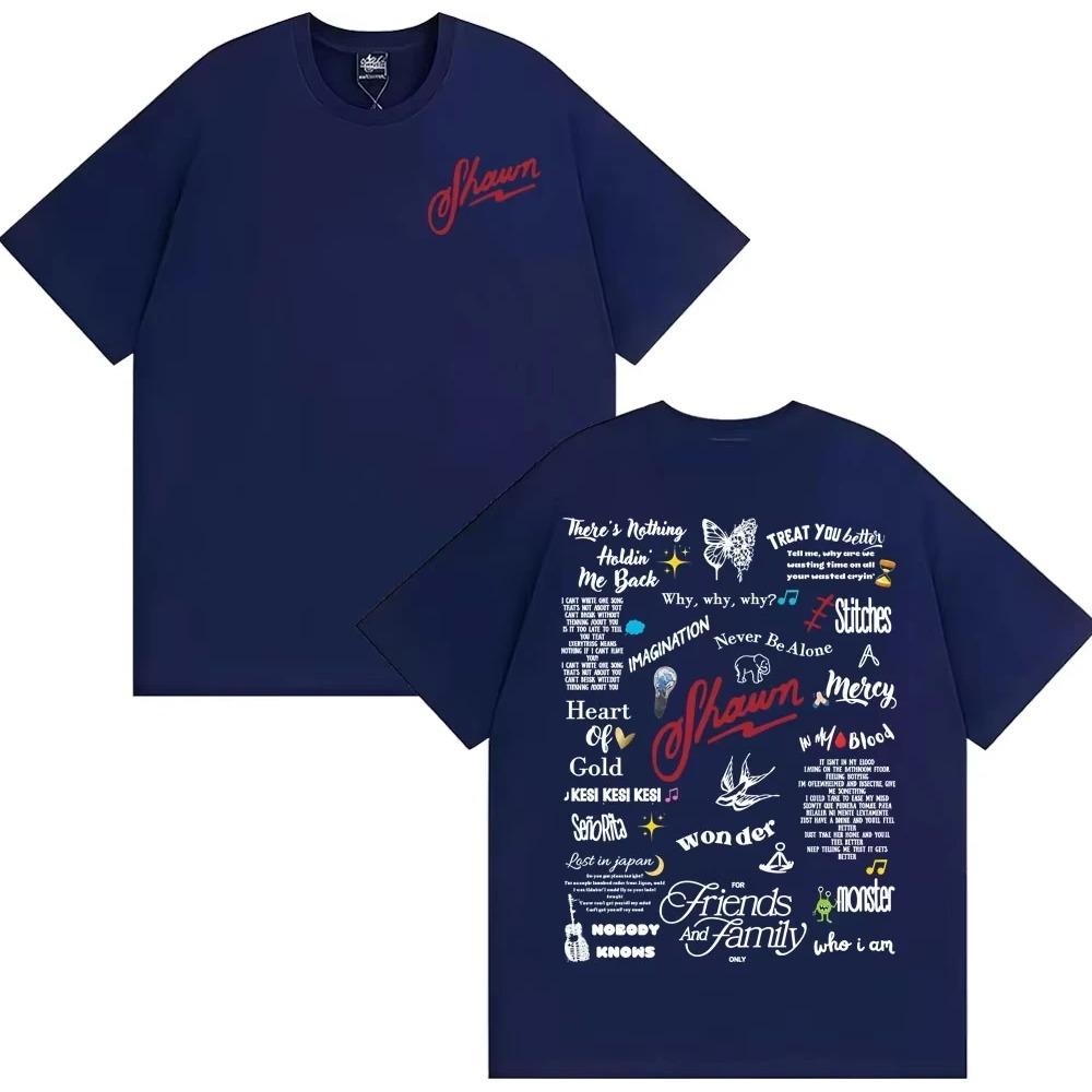 Shawn Mendes Album Tour 2025 Bedrucktes T-Shirt für Männer Frauen Lässiges Baumwoll-Oversize-T-Shirt Mann Vintage Hip Hop Popmusik T-Shirt