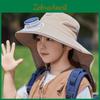 Childrens Summer Sun Protection Fisherman Hat With Large Brim And Builtin Fan For Outdoor Play